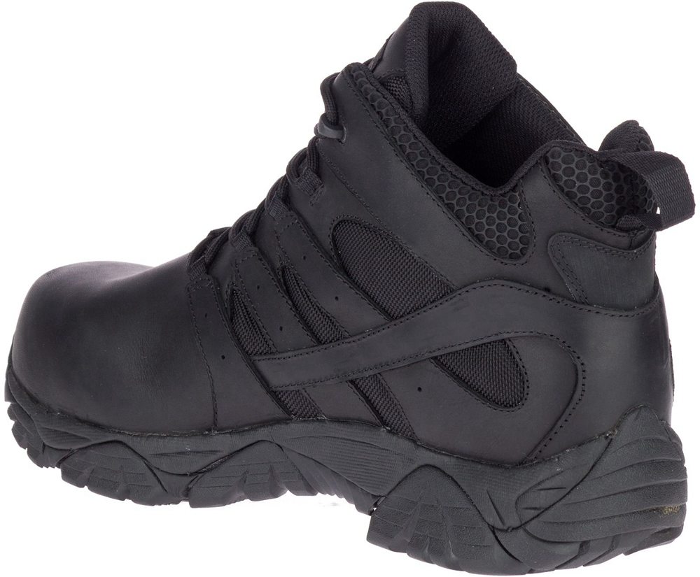 Merrell Boots Black - Moab 2 Mid Tactical Response Waterproof Comp Toe Work - Womens 13EVCWSUB